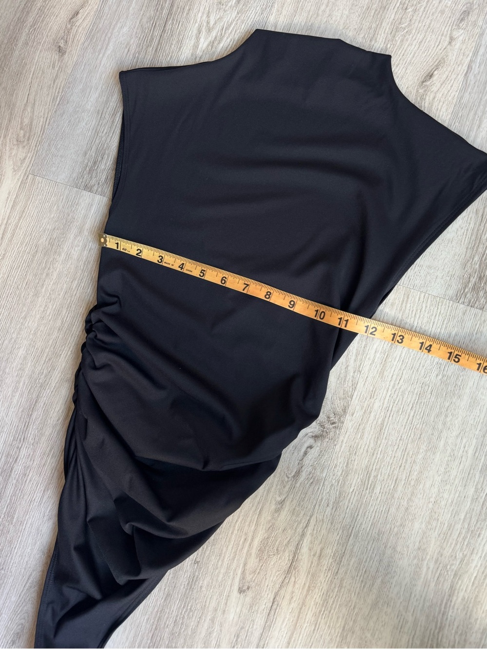 Good American Black Soft Weightless Mock High Neck Ruched Thong Snap Bodysuit XS - Picture 7 of 13